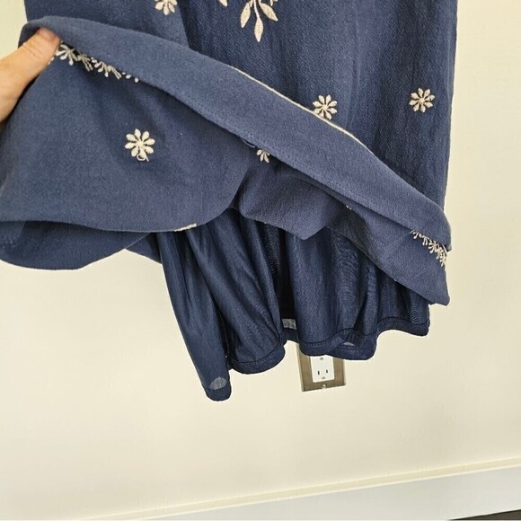 THML Blue Embroidered Blue Sleeveless Sheath Dress Size Small - Picture 5 of 11